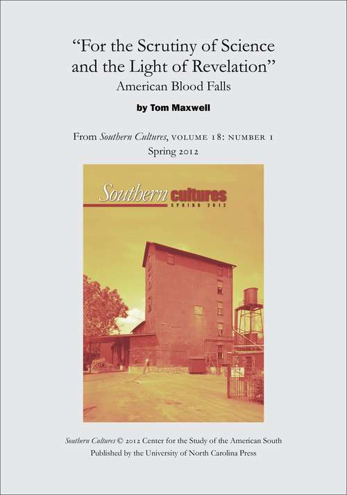 Book cover of “For the Scrutiny of Science and the Light of Revelation”: American Blood Falls