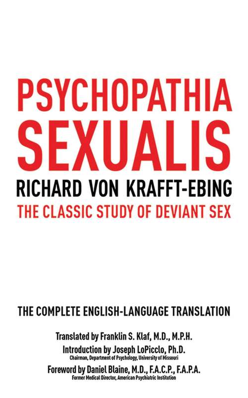 Book cover of Psychopathia Sexualis: The Classic Study of Deviant Sex