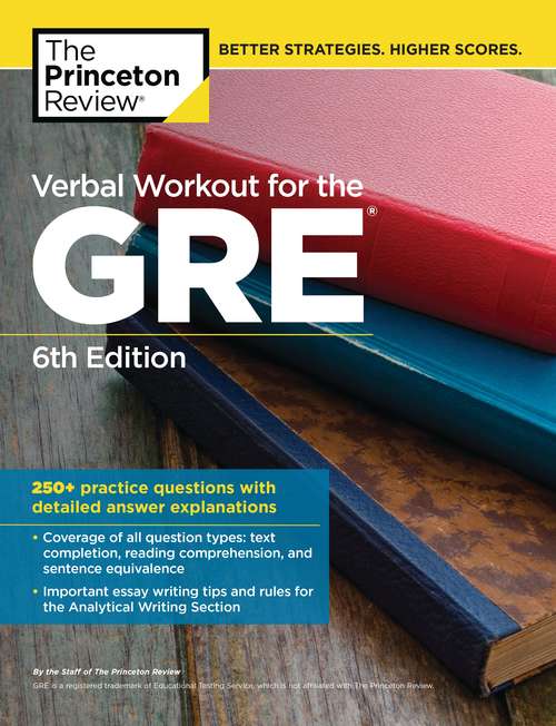 Book cover of Verbal Workout for the GRE, 6th Edition: 250+ Practice Questions with Detailed Answer Explanations