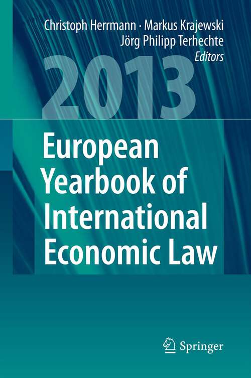 Book cover of European Yearbook of International Economic Law (EYIEL), Vol. 4