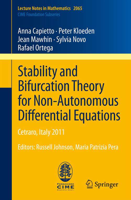 Book cover of Stability and Bifurcation Theory for Non-Autonomous Differential Equations