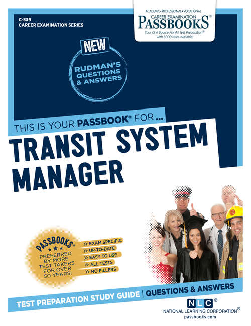 Book cover of Transit System Manager: Passbooks Study Guide (Career Examination Series)