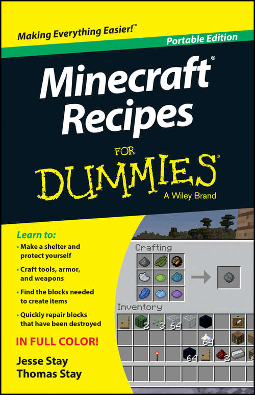 Book cover of Minecraft Recipes For Dummies