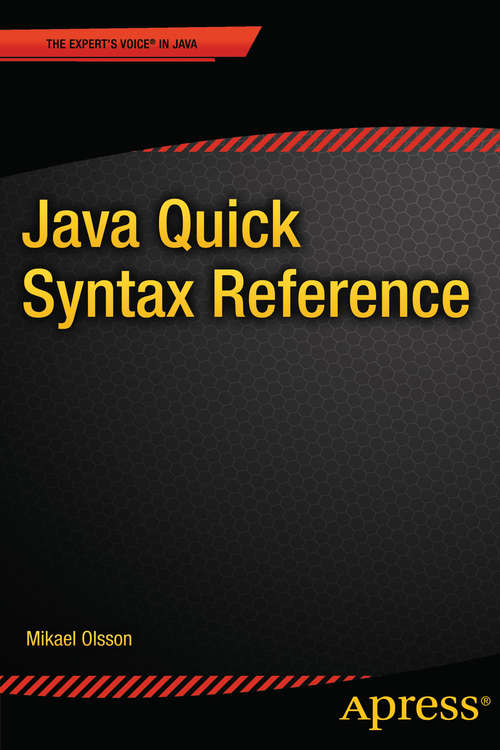 Book cover of Java Quick Syntax Reference