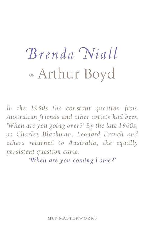 Book cover of On Arthur Boyd