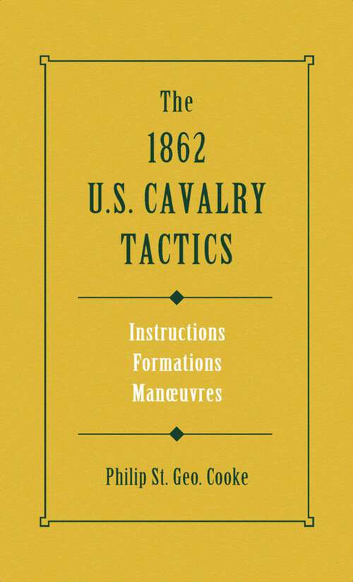 Book cover of 1862 US Cavalry Tactics