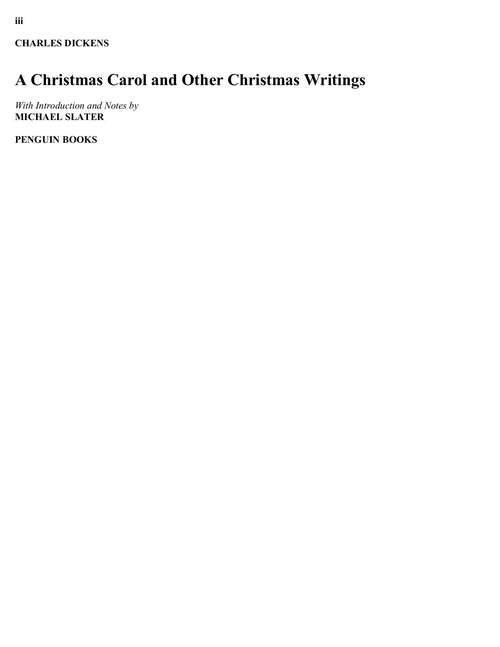 Book cover of A Christmas Carol and Other Christmas Writings