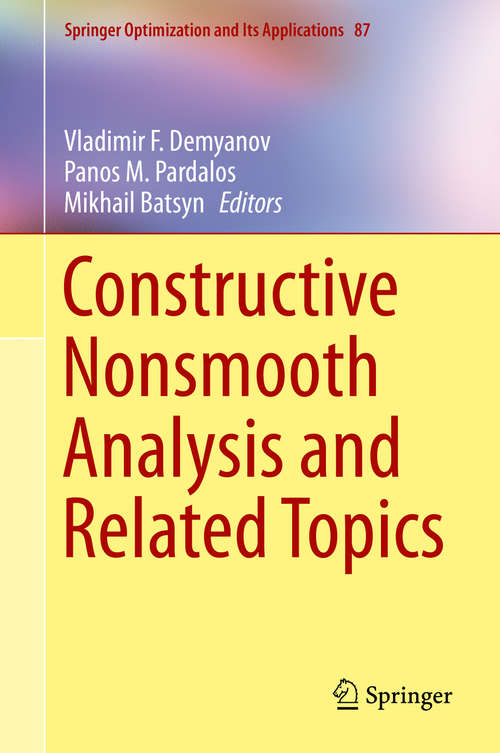 Book cover of Constructive Nonsmooth Analysis and Related Topics