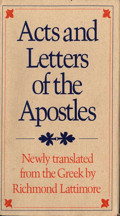 Book cover of Acts and Letters of the Apostles