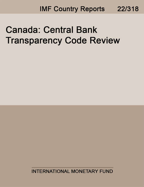 Book cover of Canada: Central Bank Transparency Code Review (Imf Staff Country Reports)
