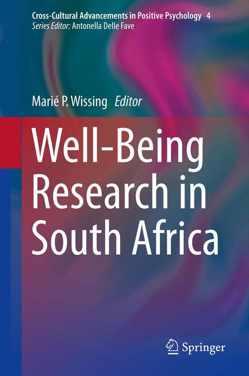 Book cover of Well-Being Research in South Africa