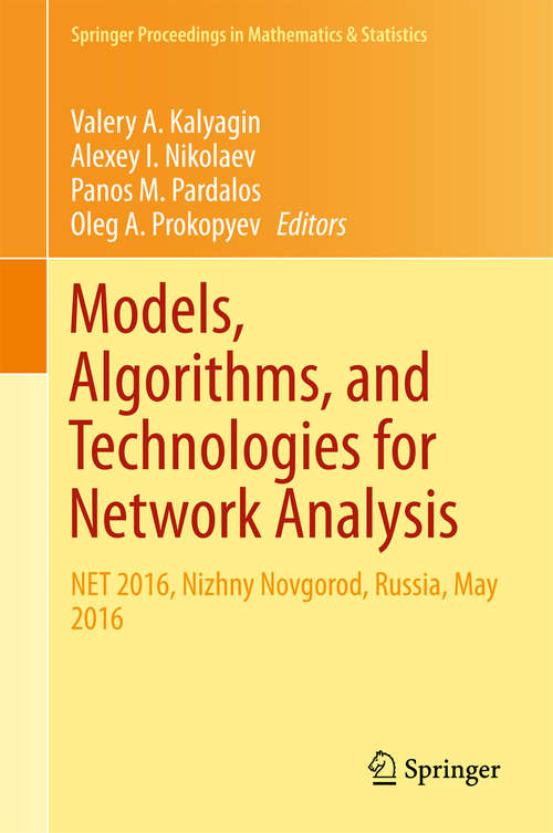 Book cover of Models, Algorithms, and Technologies for Network Analysis