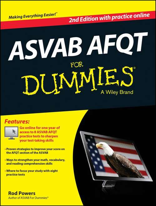 Book cover of ASVAB AFQT For Dummies, with Online Practice Tests