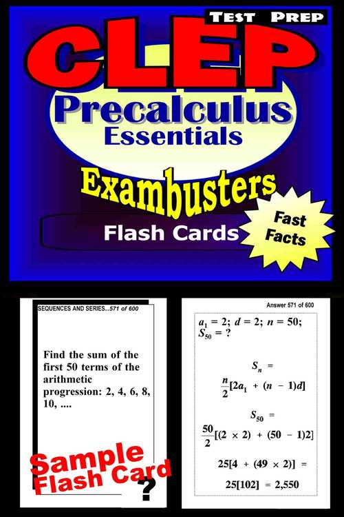 Book cover of CLEP Test Prep Flash Cards: Precalculus Essentials (Exambusters CLEP Workbook #4)