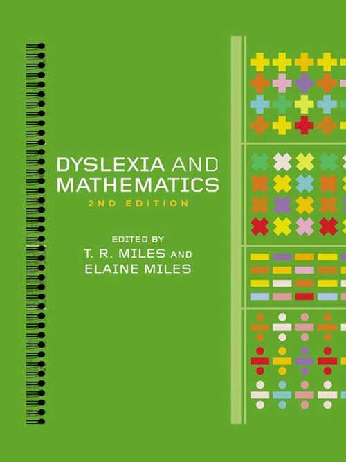 Book cover of Dyslexia and Mathematics (2)