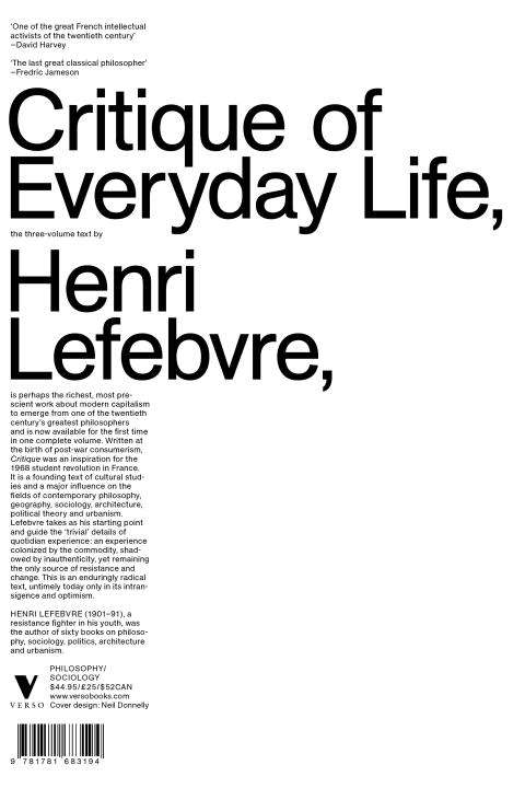 Book cover of Critique of Everyday Life