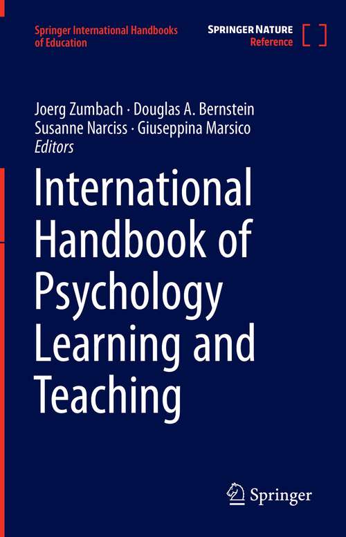 Book cover of International Handbook of Psychology Learning and Teaching (1st ed. 2023) (Springer International Handbooks of Education)