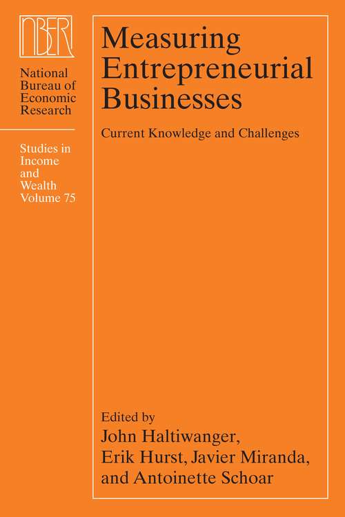 Book cover of Measuring Entrepreneurial Businesses: Current Knowledge and Challenges