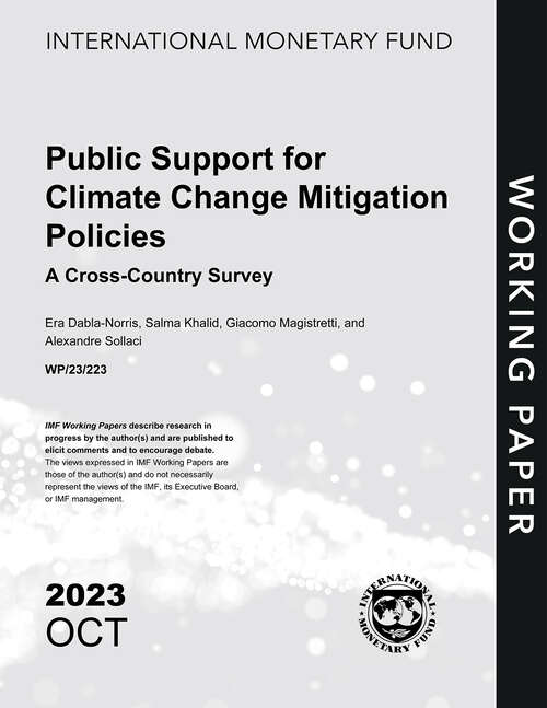 Book cover of Public Support for Climate Change Mitigation Policies: A Cross Country Survey