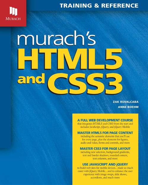 Book cover of Murach's HTML5 and CSS3