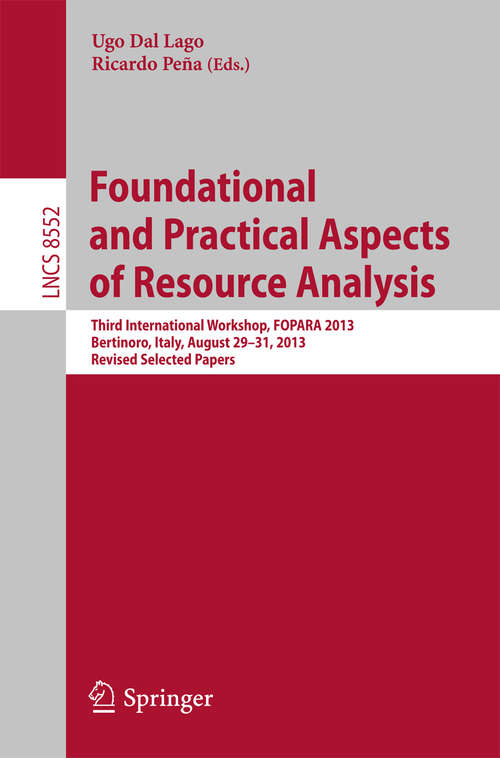 Book cover of Foundational and Practical Aspects of Resource Analysis