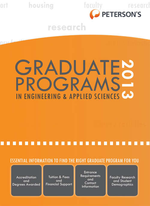 Book cover of Graduate Programs in Engineering & Applied Sciences 2013