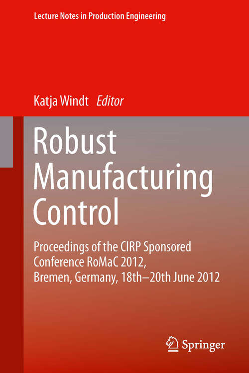 Book cover of Robust Manufacturing Control