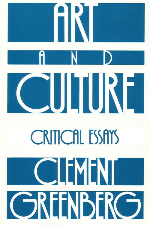 Book cover of Art and Culture