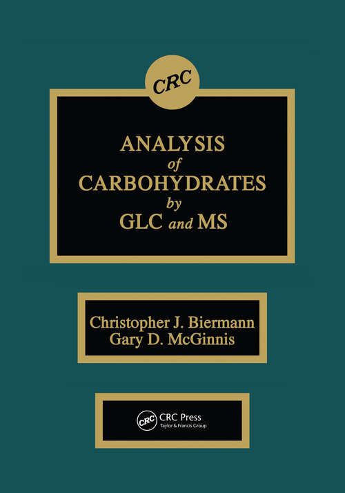 Cover image of Analysis of Carbohydrates by GLC and MS