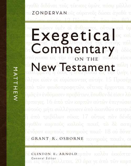 Book cover of Matthew (Zondervan Exegetical Commentary on the New Testament)