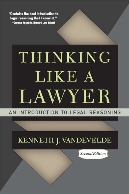 Book cover of Thinking Like a Lawyer: An Introduction to Legal Reasoning