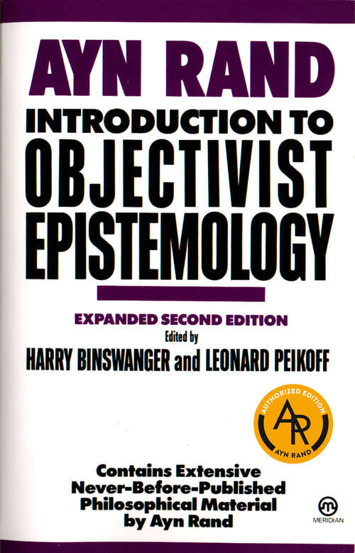 Book cover of Introduction to Objectivist Epistemology: Expanded Second Edition (2)