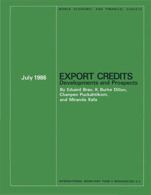 Book cover of Export Credits: Developments and Prospects, July 1986