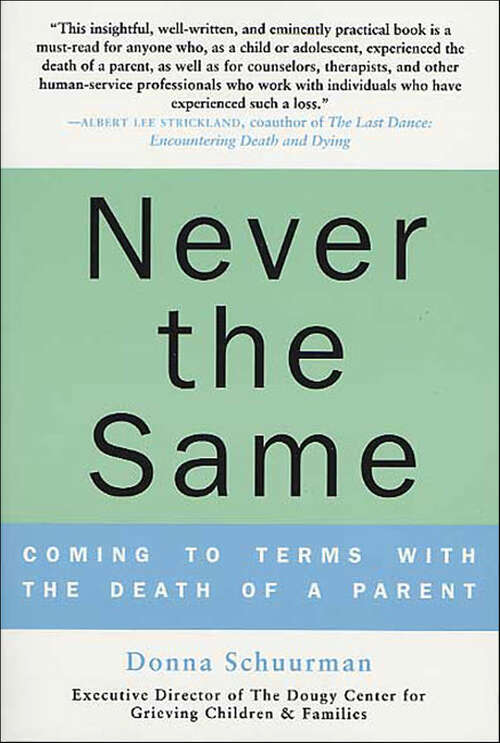 Book cover of Never the Same: Coming to Terms with the Death of a Parent