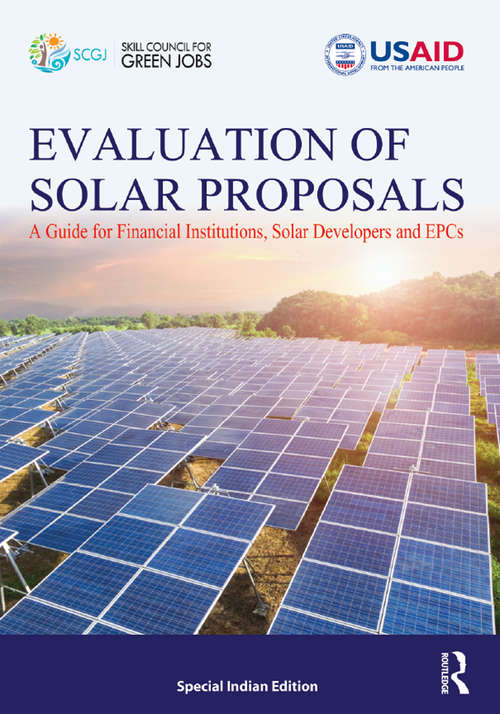 Book cover of Evaluation of Solar Proposals: A Guide for Financial Institutions, Solar Developers and EPCs