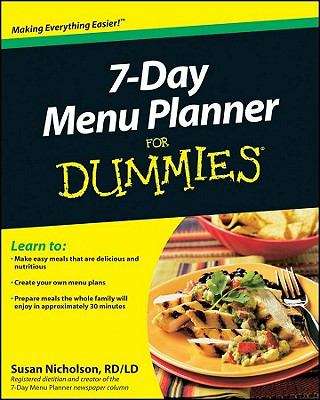 Book cover of 7-Day Menu Planner For Dummies