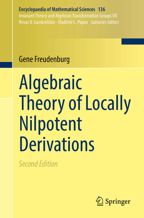 Book cover of Algebraic Theory of Locally Nilpotent Derivations