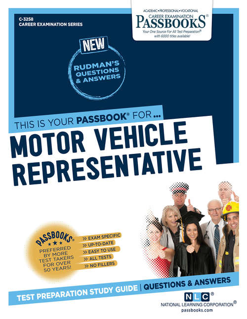Book cover of Motor Vehicle Representative: Passbooks Study Guide (Career Examination Series: C-3258)