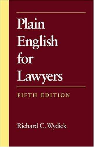 Book cover of Plain English For Lawyers (Fifth Edition)