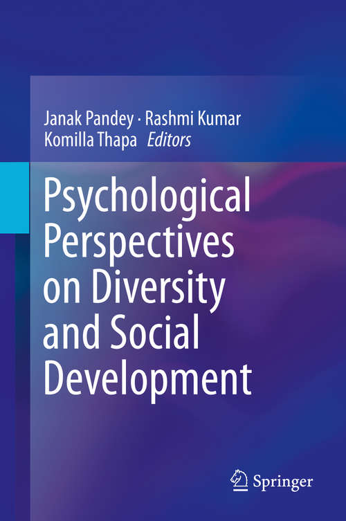 Book cover of Psychological Perspectives on Diversity and Social Development (1st ed. 2019)