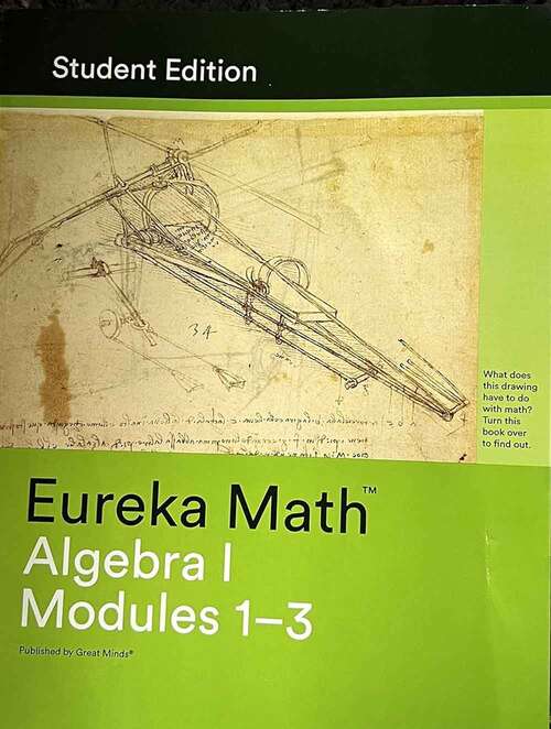 Book cover of Eureka Math, Algebra I, Modules 1, 2, & 3
