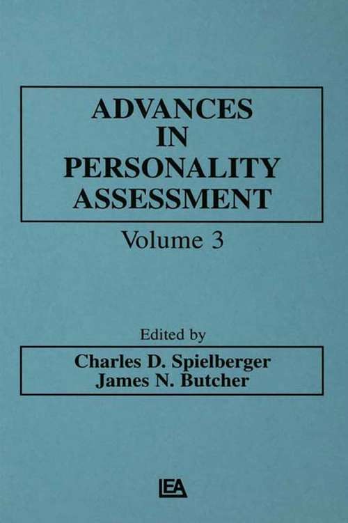 Advances in Personality Assessment: Volume 3 (Advances in Personality Assessment Series)