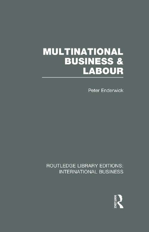 Book cover of Multinational Business and Labour (Routledge Library Editions: International Business)