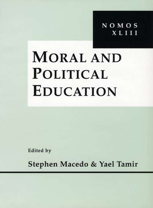 Book cover of Moral and Political Education