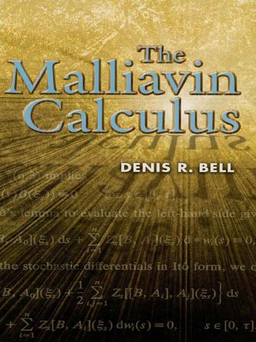 Book cover of The Malliavin Calculus