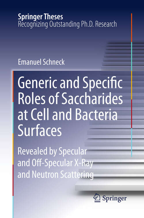 Book cover of Generic and Specific Roles of Saccharides at Cell and Bacteria Surfaces
