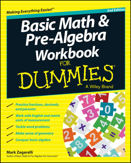 Book cover of Basic Math and Pre-Algebra Workbook For Dummies