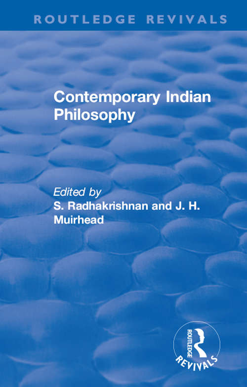 Book cover of Revival: Contemporary Indian Philosophy (Routledge Revivals)