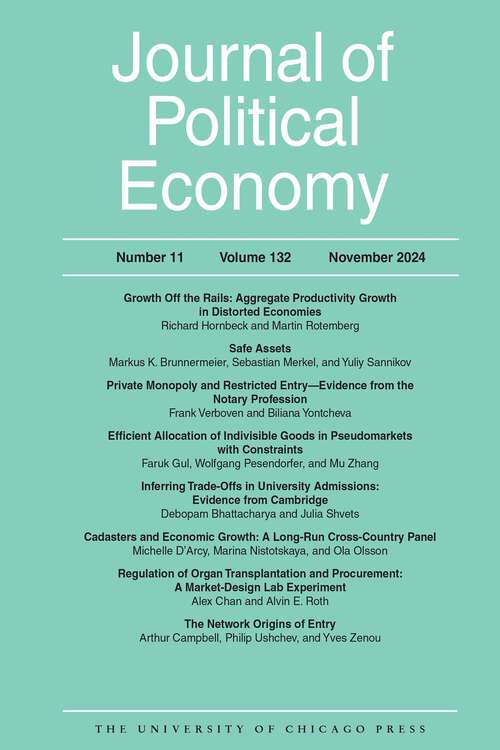 Book cover of Journal of Political Economy, volume 132 number 11 (November 2024)