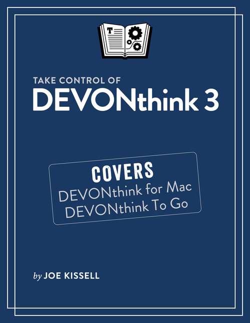 Book cover of Take Control of DEVONthink 3